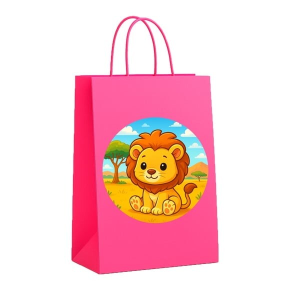 Sacola de Papel Personalizada Infantil Leão Baby