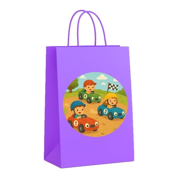 Sacola de Papel Personalizada Infantil Kart Infantil