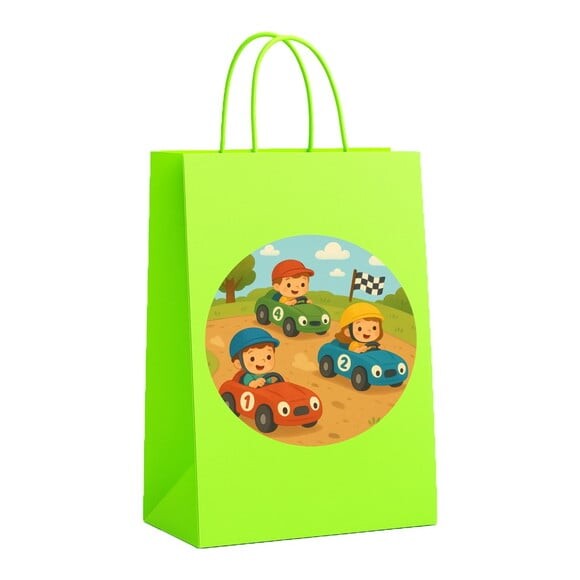 Sacola de Papel Personalizada Infantil Kart Infantil