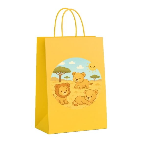 Sacola de Papel Personalizada Infantil Leãozinhos
