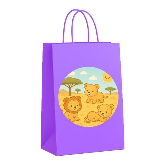 Sacola de Papel Personalizada Infantil Leãozinhos