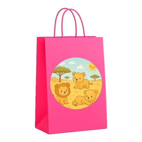 Sacola de Papel Personalizada Infantil Leãozinhos