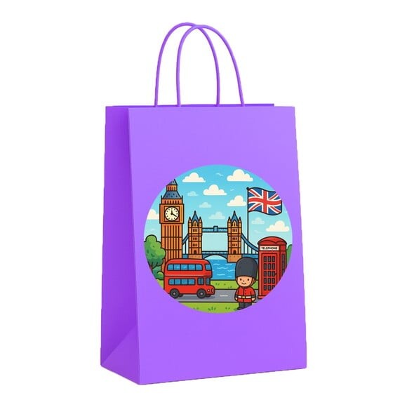 Sacola de Papel Personalizada Infantil Londres
