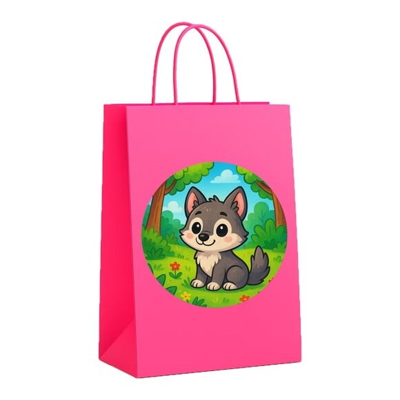 Sacola de Papel Personalizada Infantil Lobinho