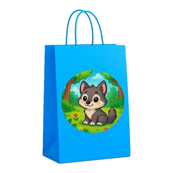 Sacola de Papel Personalizada Infantil Lobinho