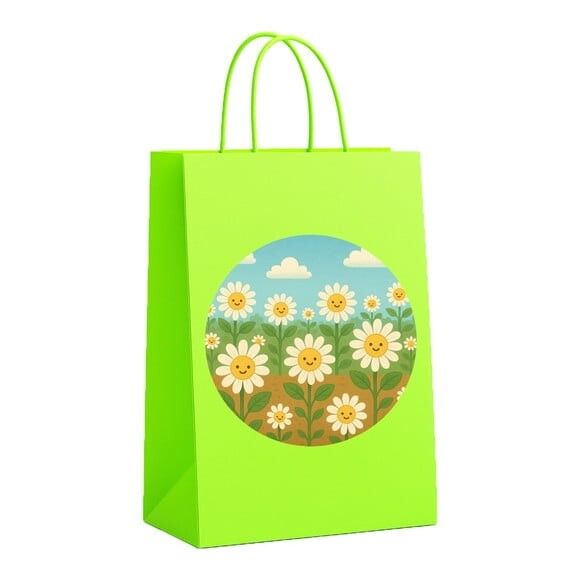 Sacola de Papel Personalizada Infantil Margaridas