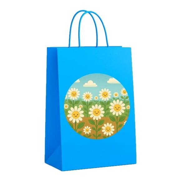 Sacola de Papel Personalizada Infantil Margaridas
