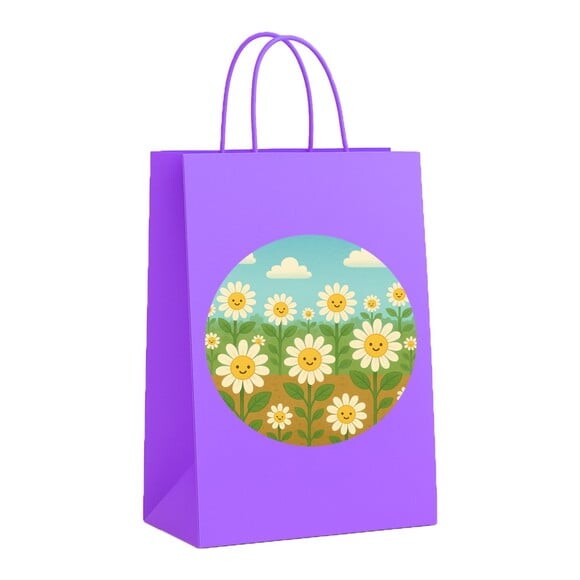 Sacola de Papel Personalizada Infantil Margaridas