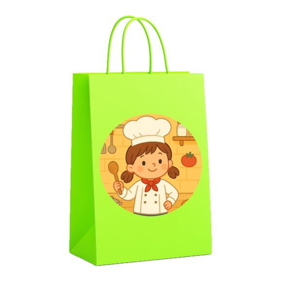 Sacola de Papel Personalizada Infantil Mini Chefe Menina