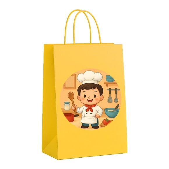 Sacola de Papel Personalizada Infantil Mini Chefe Menino
