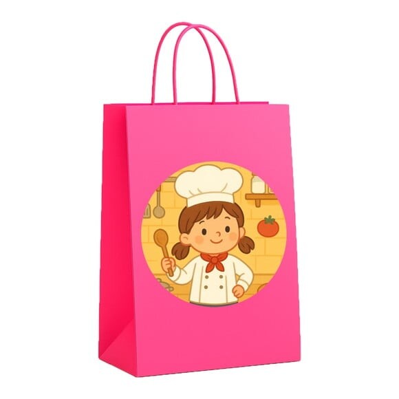 Sacola de Papel Personalizada Infantil Mini Chefe Menina