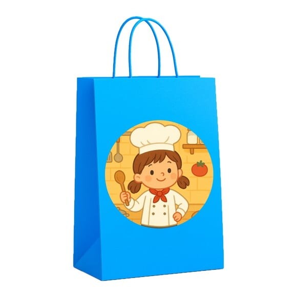 Sacola de Papel Personalizada Infantil Mini Chefe Menina