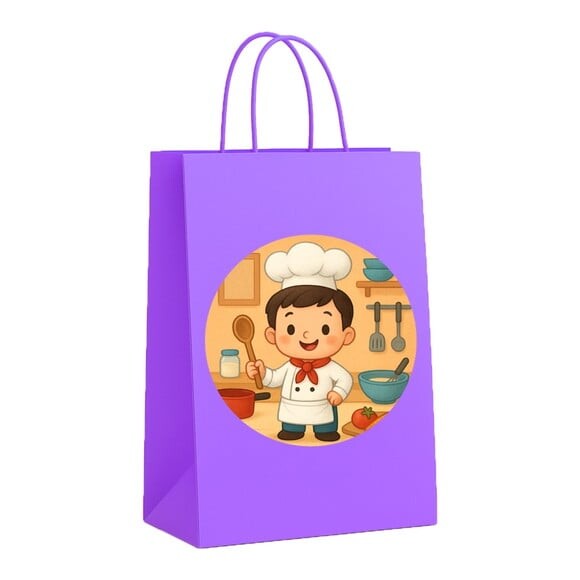 Sacola de Papel Personalizada Infantil Mini Chefe Menino