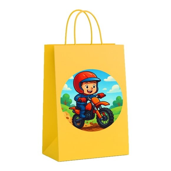Sacola de Papel Personalizada Infantil Motocross