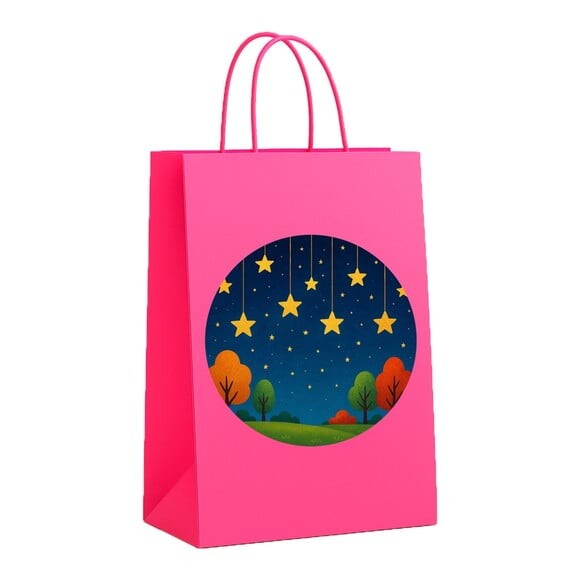 Sacola de Papel Personalizada Infantil Noite das Estrelas