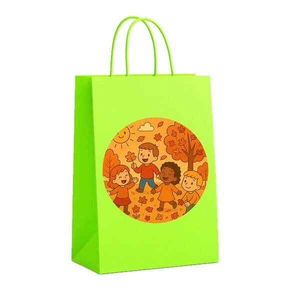 Sacola de Papel Personalizada Infantil Outono Divertido