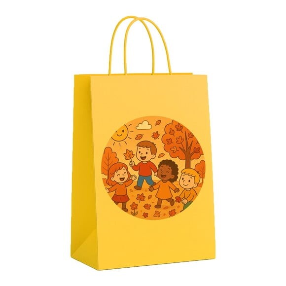 Sacola de Papel Personalizada Infantil Outono Divertido