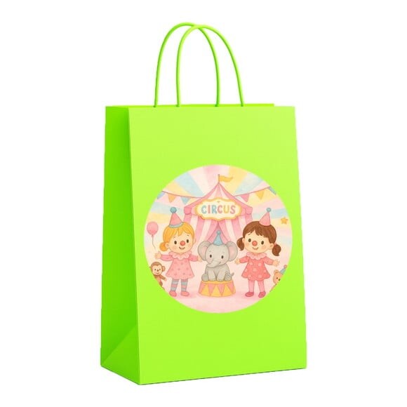 Sacola de Papel Personalizada Infantil Palhacinhas Aquarela