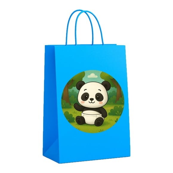 Sacola de Papel Personalizada Infantil Panda Baby