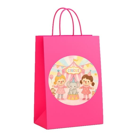 Sacola de Papel Personalizada Infantil Palhacinhas Aquarela