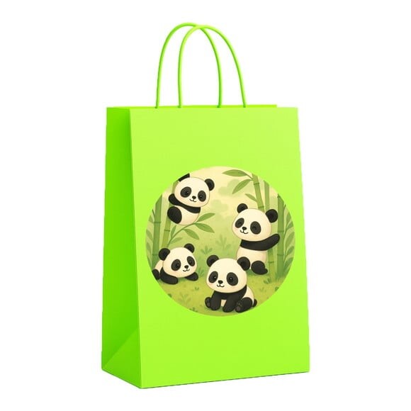 Sacola de Papel Personalizada Infantil Pandinhas