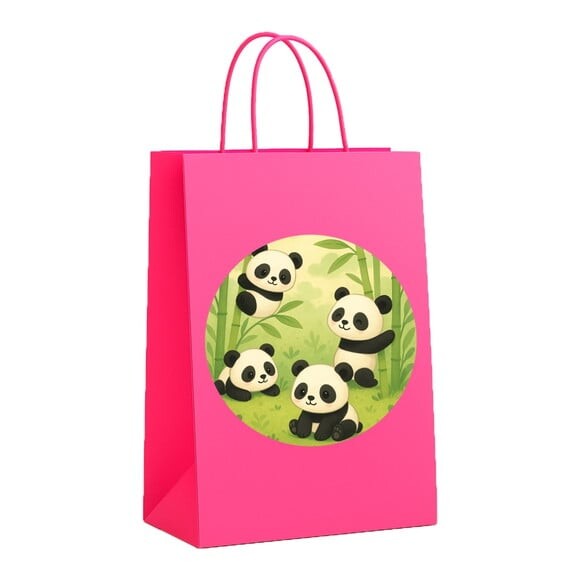 Sacola de Papel Personalizada Infantil Pandinhas