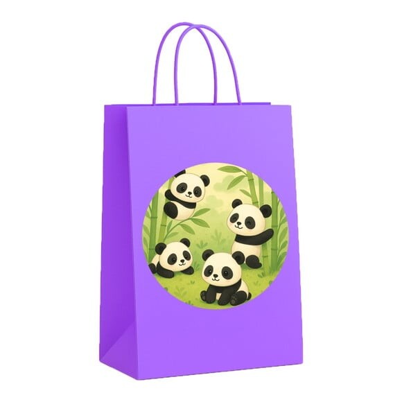 Sacola de Papel Personalizada Infantil Pandinhas