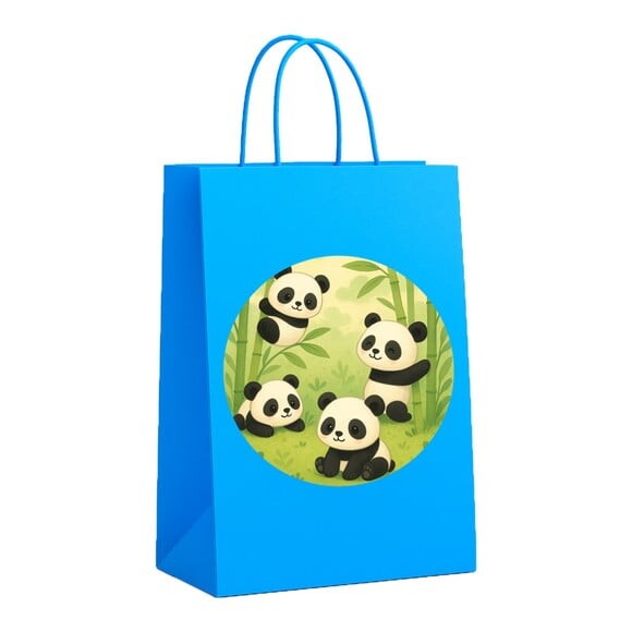 Sacola de Papel Personalizada Infantil Pandinhas