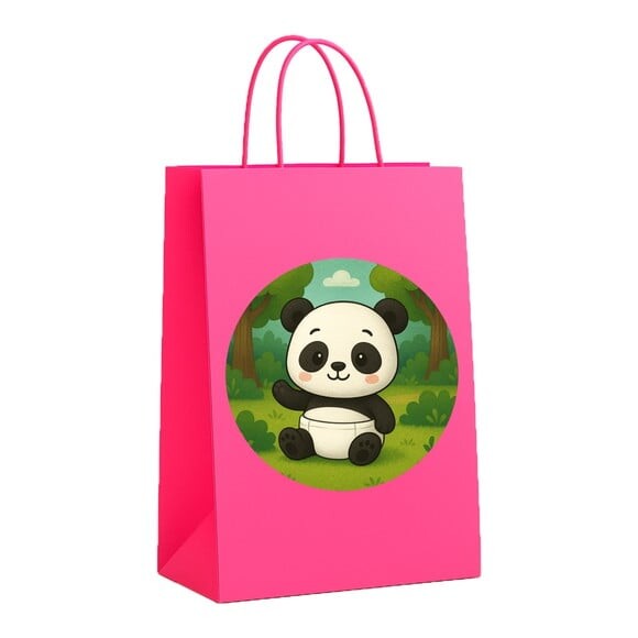 Sacola de Papel Personalizada Infantil Panda Baby