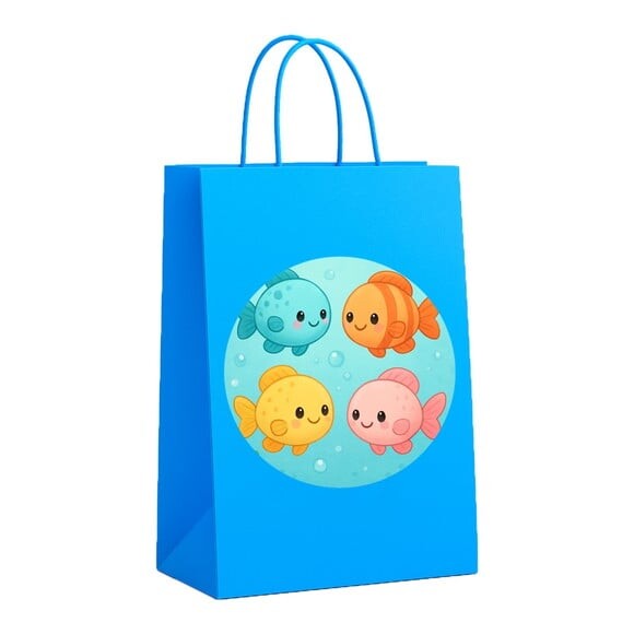 Sacola de Papel Personalizada Infantil Peixinhos Baby