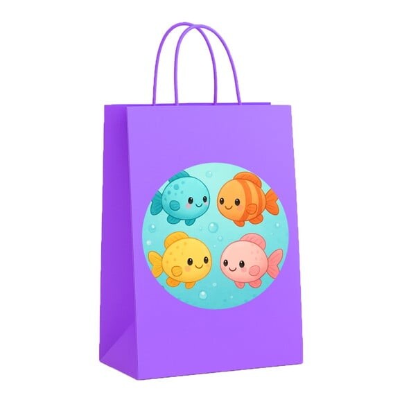 Sacola de Papel Personalizada Infantil Peixinhos Baby