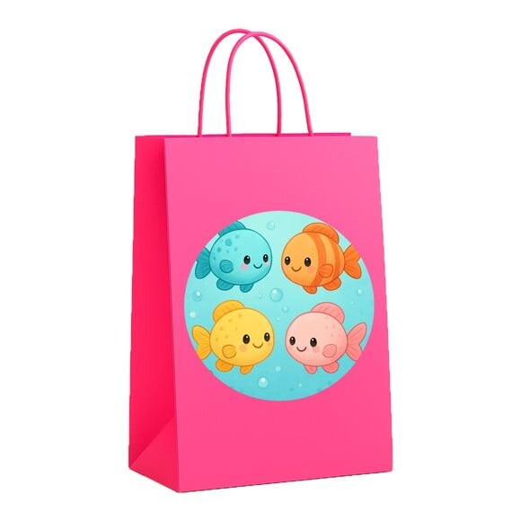Sacola de Papel Personalizada Infantil Peixinhos Baby