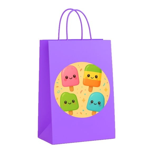 Sacola de Papel Personalizada Infantil Picolés