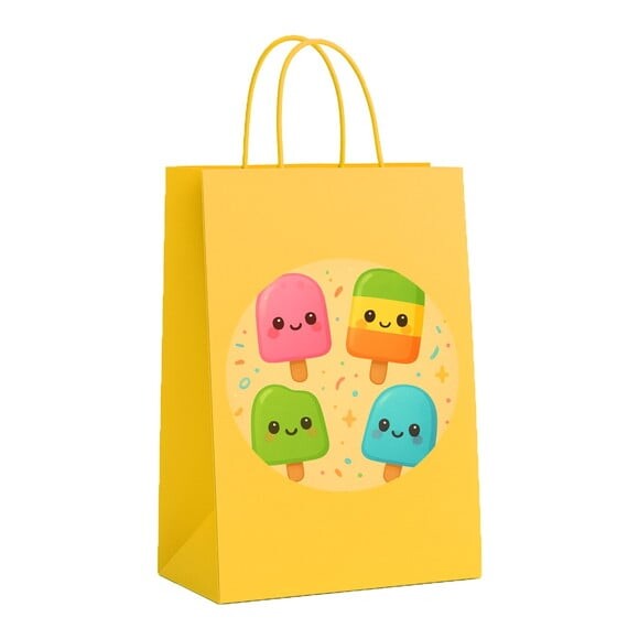 Sacola de Papel Personalizada Infantil Picolés