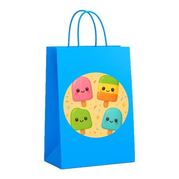 Sacola de Papel Personalizada Infantil Picolés