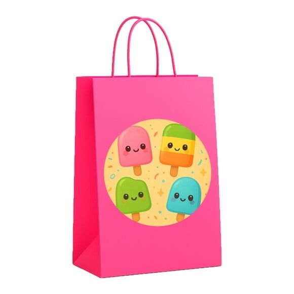 Sacola de Papel Personalizada Infantil Picolés