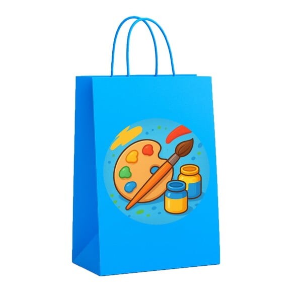 Sacola de Papel Personalizada Infantil Pintura e Tintas