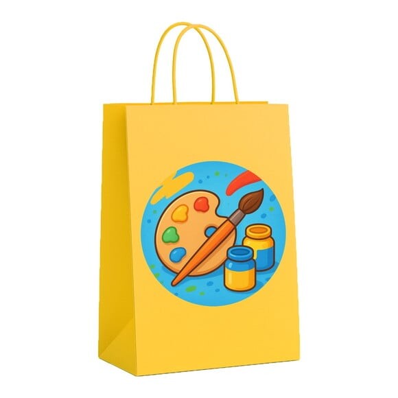 Sacola de Papel Personalizada Infantil Pintura e Tintas