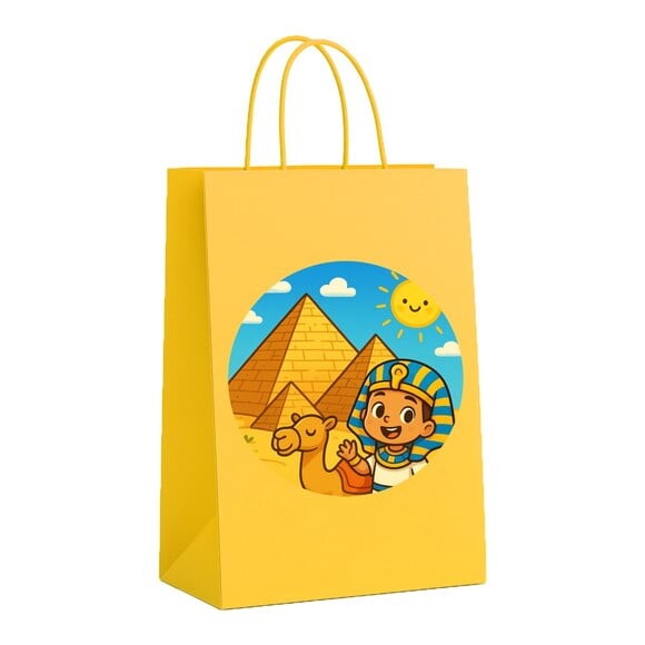 Sacola de Papel Personalizada Infantil Pirâmides do Egito