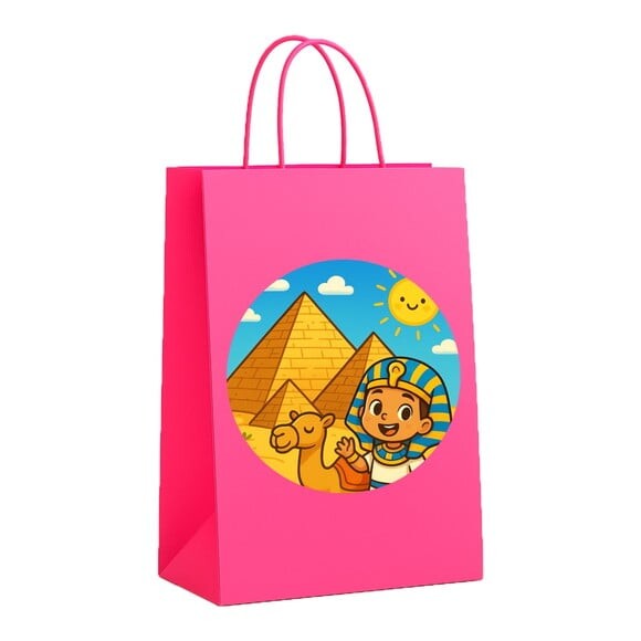 Sacola de Papel Personalizada Infantil Pirâmides do Egito