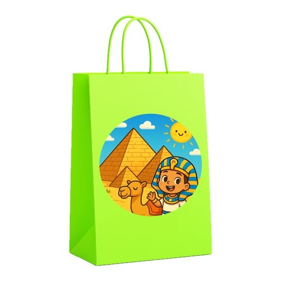 Sacola de Papel Personalizada Infantil Pirâmides do Egito