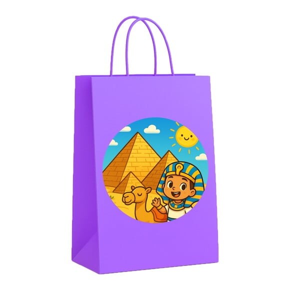 Sacola de Papel Personalizada Infantil Pirâmides do Egito