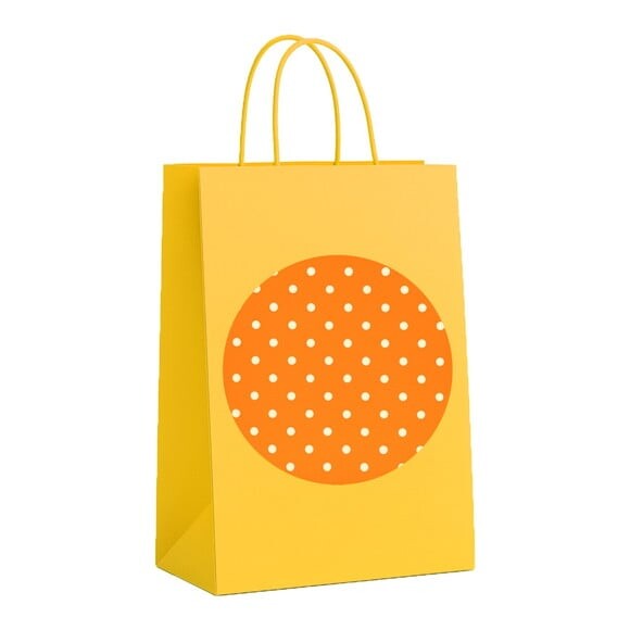 Sacola de Papel Personalizada Infantil Poá Laranja