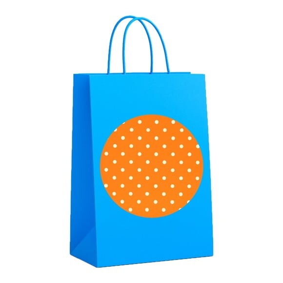 Sacola de Papel Personalizada Infantil Poá Laranja