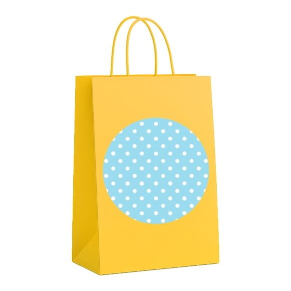 Sacola de Papel Personalizada Infantil Poá Azul Bebê