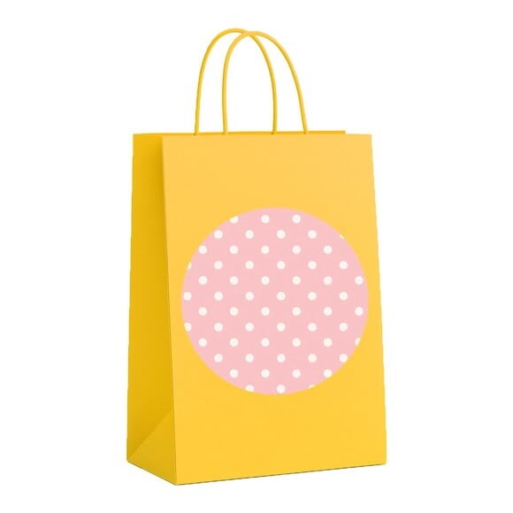 Sacola de Papel Personalizada Infantil Poá Rosa Bebê