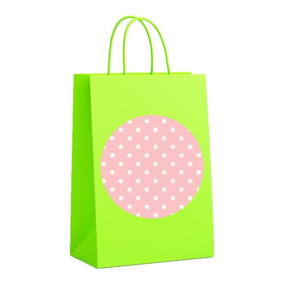 Sacola de Papel Personalizada Infantil Poá Rosa Bebê