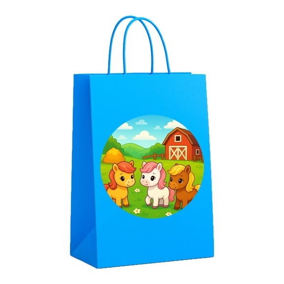 Sacola de Papel Personalizada Infantil Pôneis