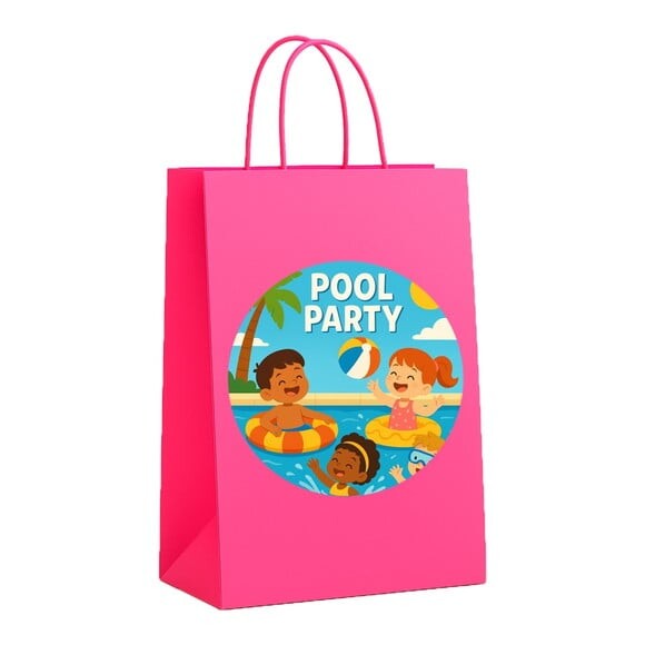 Sacola de Papel Personalizada Infantil Pool Party