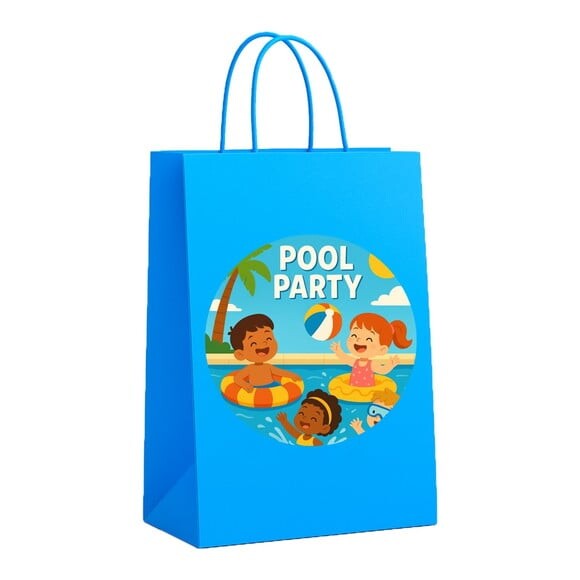 Sacola de Papel Personalizada Infantil Pool Party